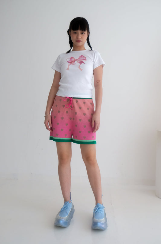 Watermelon Tencel Shorts